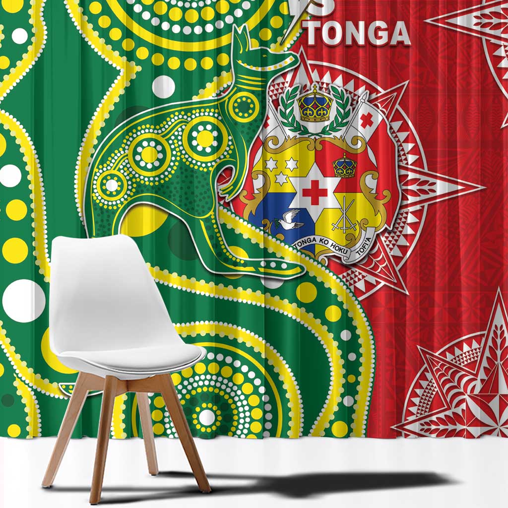 Tonga Australia Rugby Window Curtain Kangaroos And Tonga Mate Maa Together