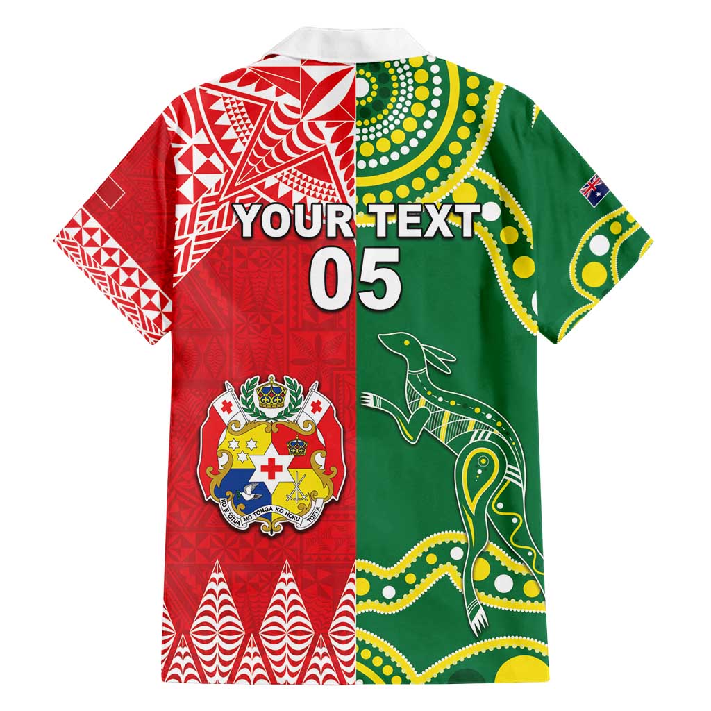 Custom Tonga XIII And Australia Kangaroos Family Matching Summer Maxi Dress and Hawaiian Shirt Mate Maa Tongan Ngatu With Aboriginal
