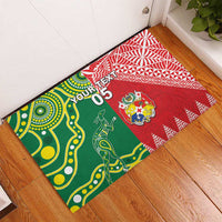 Custom Tonga XIII And Australia Kangaroos Rubber Doormat Mate Maa Tongan Ngatu With Aboriginal