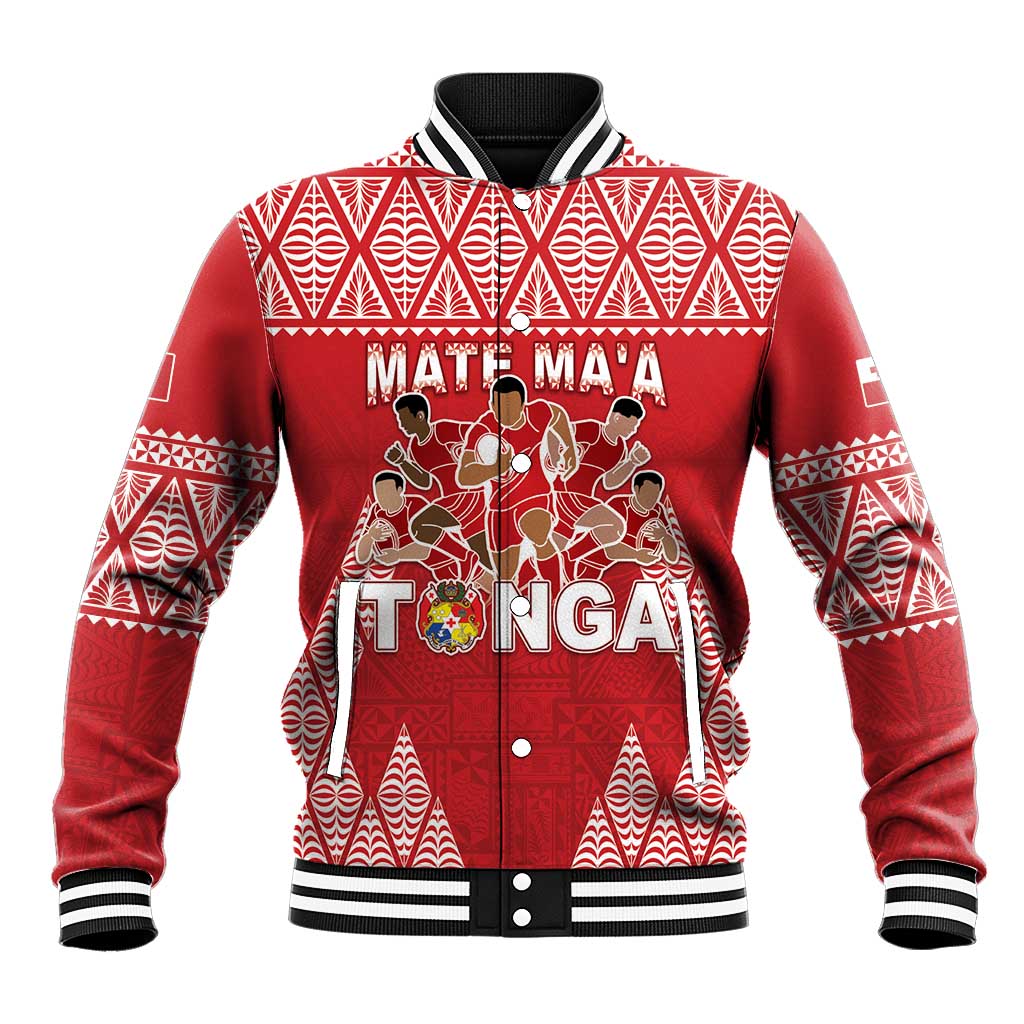 Custom Tonga Rugby Baseball Jacket Tonga Mate Ma'a Take The Lead