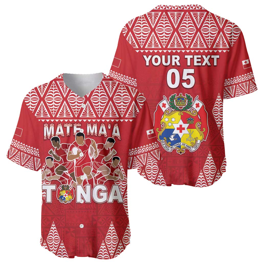 Custom Tonga Rugby Baseball Jersey Tonga Mate Ma'a Take The Lead