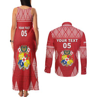 Custom Tonga Rugby Couples Matching Tank Maxi Dress and Long Sleeve Button Shirt Tonga Mate Ma'a Take The Lead