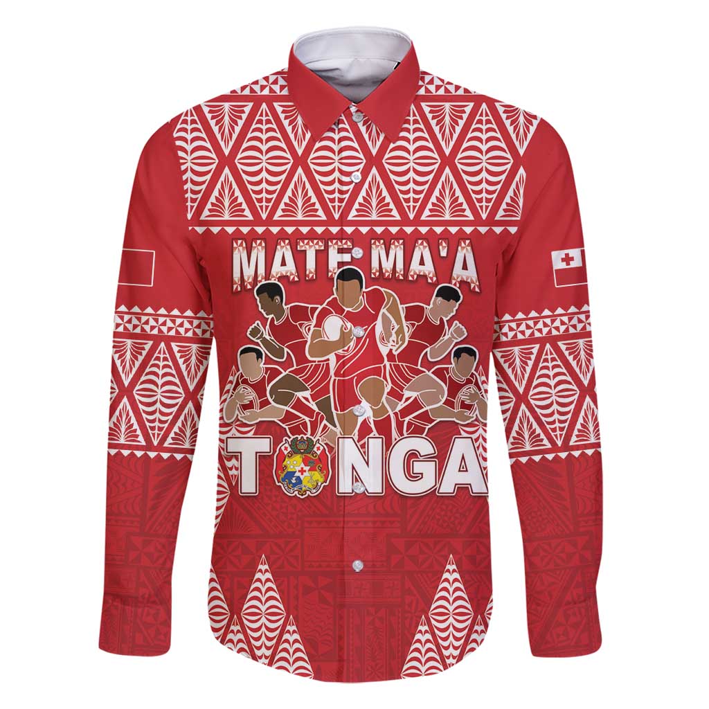 Custom Tonga Rugby Family Matching Long Sleeve Bodycon Dress and Hawaiian Shirt Tonga Mate Ma'a Take The Lead