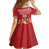 Custom Tonga Rugby Family Matching Off The Shoulder Long Sleeve Dress and Hawaiian Shirt Tonga Mate Ma'a Take The Lead LT05 - Polynesian Pride