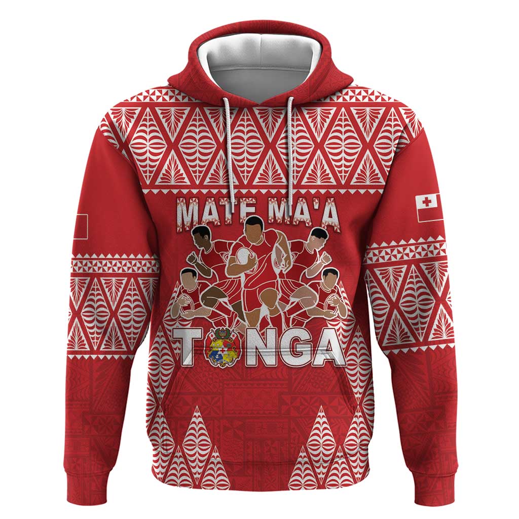 Custom Tonga Rugby Hoodie Tonga Mate Ma'a Take The Lead LT05 Pullover Hoodie Red - Polynesian Pride