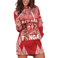 Custom Tonga Rugby Hoodie Dress Tonga Mate Ma'a Take The Lead LT05 Red - Polynesian Pride