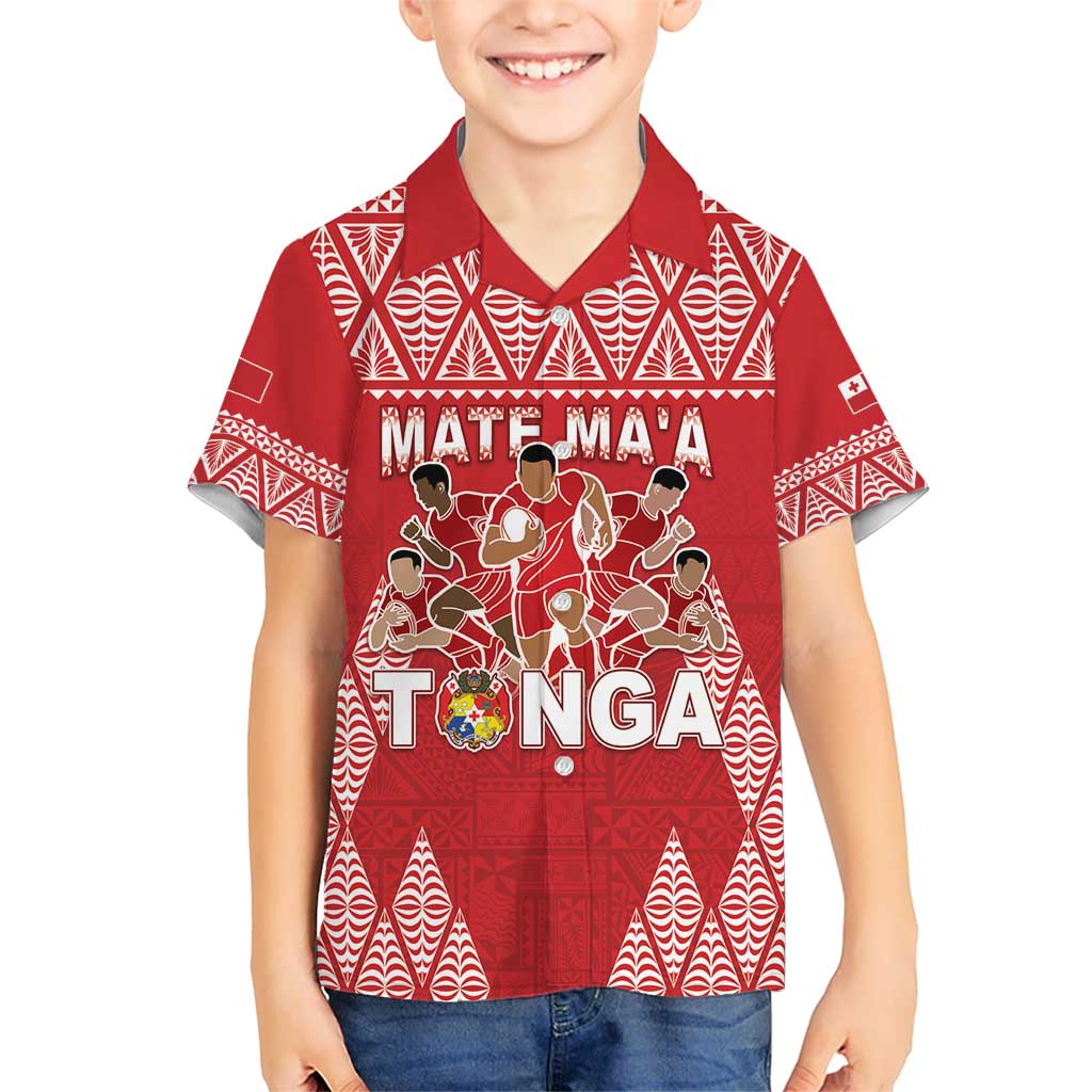 Custom Tonga Rugby Kid Hawaiian Shirt Tonga Mate Ma'a Take The Lead
