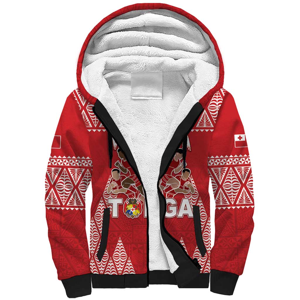 Custom Tonga Rugby Sherpa Hoodie Tonga Mate Ma'a Take The Lead