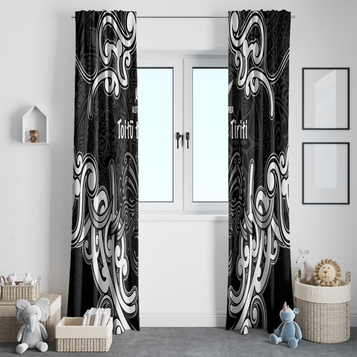 Aotearoa Window Curtain Toitu Te Tiriti O Waitangi LT05 - Polynesian Pride