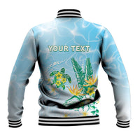 Personalised 2025 Aloha Hawaii Baseball Jacket Tropical Flowers And Honu