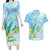 Personalised 2025 Aloha Hawaii Couples Matching Long Sleeve Bodycon Dress and Hawaiian Shirt Tropical Flowers And Honu