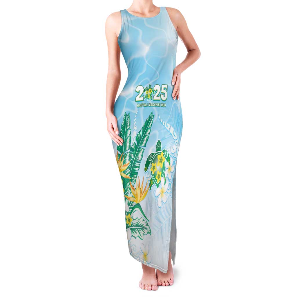 Personalised 2025 Aloha Hawaii Family Matching Tank Maxi Dress and Hawaiian Shirt Tropical Flowers And Honu