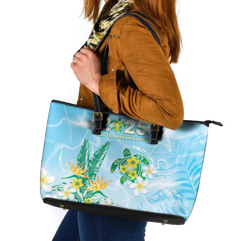 2025 Aloha Hawaii Leather Tote Bag Tropical Flowers And Honu