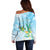 Personalised 2025 Aloha Hawaii Off Shoulder Sweater Tropical Flowers And Honu