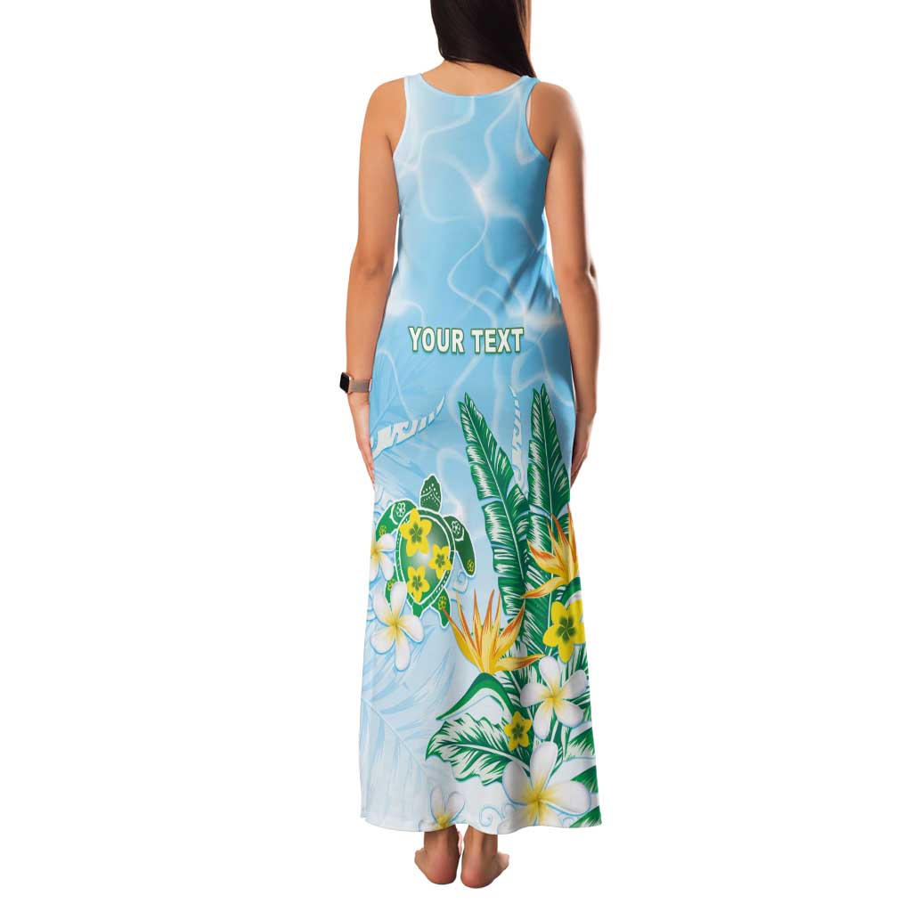 Personalised 2025 Aloha Hawaii Tank Maxi Dress Tropical Flowers And Honu