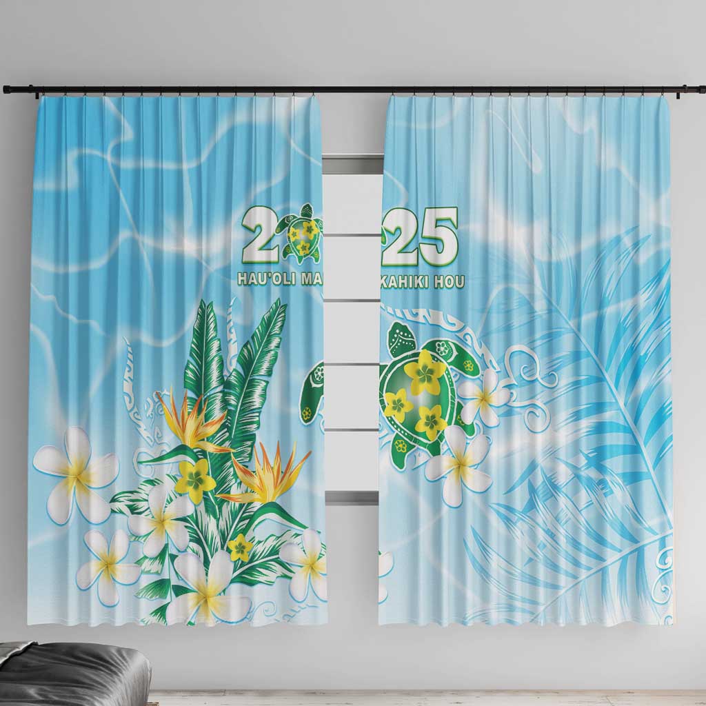 2025 Aloha Hawaii Window Curtain Tropical Flowers And Honu