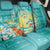 Hawaii Honu Back Car Seat Cover Tropical Flowers Turquoise Gradient