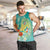 Hawaii Honu Men Tank Top Tropical Flowers Turquoise Gradient