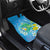 Hawaii Honu Car Mats Tropical Flowers Blue Gradient