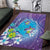 Hawaii Honu Area Rug Tropical Flowers Purple Gradient