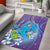 Hawaii Honu Area Rug Tropical Flowers Purple Gradient