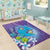 Hawaii Honu Area Rug Tropical Flowers Purple Gradient