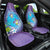 Hawaii Honu Car Seat Cover Tropical Flowers Purple Gradient