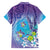 Hawaii Honu Hawaiian Shirt Tropical Flowers Purple Gradient