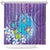 Hawaii Honu Shower Curtain Tropical Flowers Purple Gradient