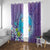 Hawaii Honu Window Curtain Tropical Flowers Purple Gradient