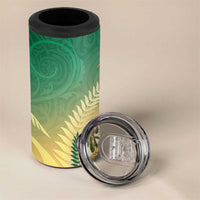 New Zealand Pigeon Kereru 4 in 1 Can Cooler Tumbler Maori Fern Art Green Gradient - Polynesian Pride