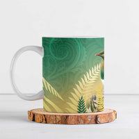 New Zealand Pigeon Kereru Ceramic Mug Maori Fern Art Green Gradient - Polynesian Pride
