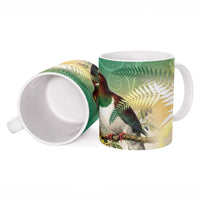New Zealand Pigeon Kereru Ceramic Mug Maori Fern Art Green Gradient - Polynesian Pride