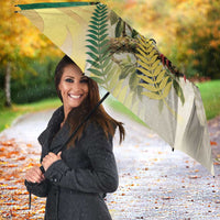 New Zealand Pigeon Kereru Umbrella Maori Fern Art Green Gradient - Polynesian Pride