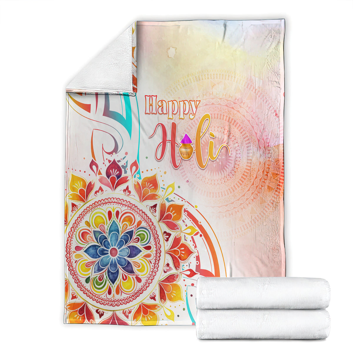 Happy Holi Festival Blanket Rangoli With Polynesian Pattern LT05 - Polynesian Pride