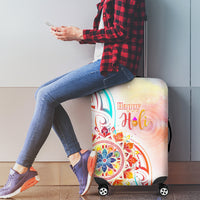 Happy Holi Festival Luggage Cover Rangoli With Polynesian Pattern LT05 - Polynesian Pride