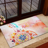 Happy Holi Festival Rubber Doormat Rangoli With Polynesian Pattern LT05 - Polynesian Pride