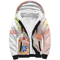 Happy Holi Festival Sherpa Hoodie Rangoli With Polynesian Pattern LT05 Unisex White - Polynesian Pride