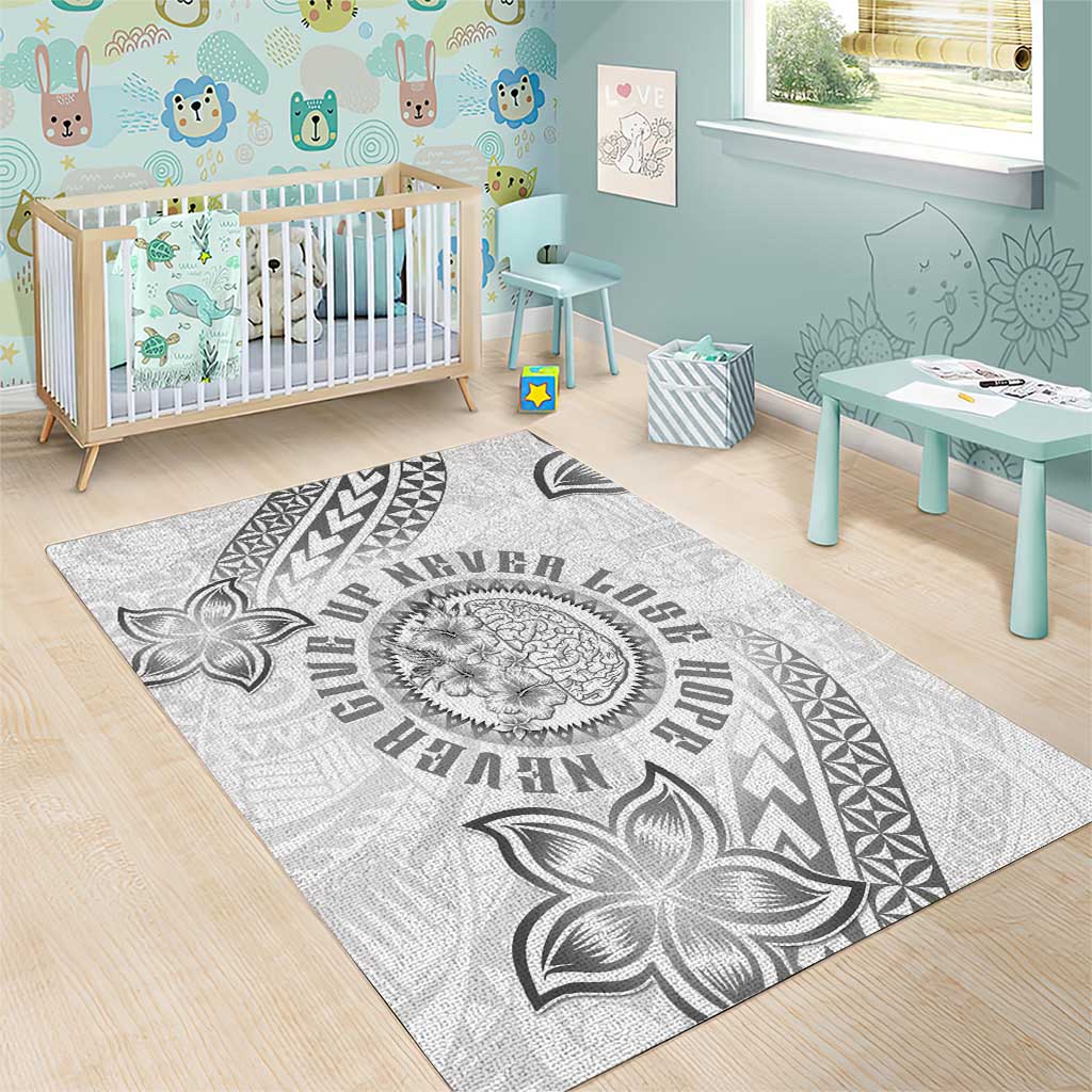 Brain Cancer Warrior Area Rug Never Give Up