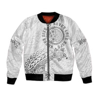 Brain Cancer Warrior Bomber Jacket Never Give Up LT05 Unisex White - Polynesian Pride