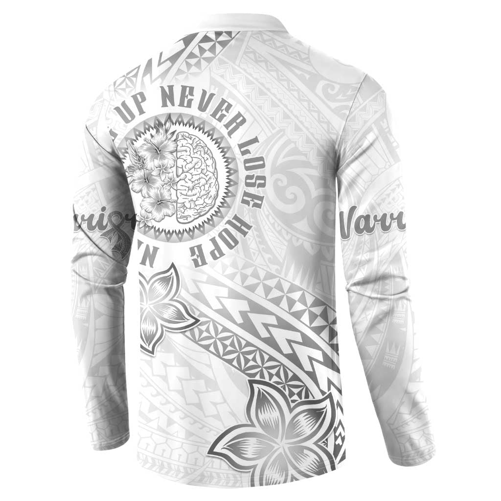 Brain Cancer Warrior Button Sweatshirt Never Give Up LT05 - Polynesian Pride