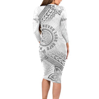Brain Cancer Warrior Family Matching Long Sleeve Bodycon Dress and Hawaiian Shirt Never Give Up LT05 - Polynesian Pride