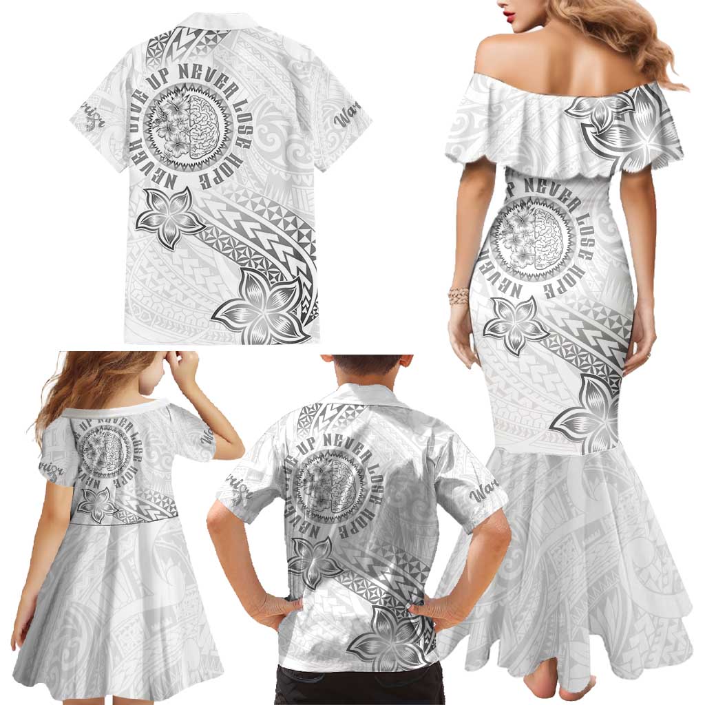 Brain Cancer Warrior Family Matching Mermaid Dress and Hawaiian Shirt Never Give Up LT05 - Polynesian Pride