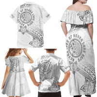 Brain Cancer Warrior Family Matching Off Shoulder Maxi Dress and Hawaiian Shirt Never Give Up
