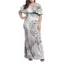 Brain Cancer Warrior Family Matching Off Shoulder Maxi Dress and Hawaiian Shirt Never Give Up