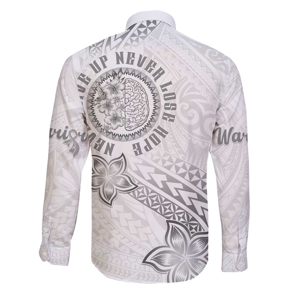 Brain Cancer Warrior Family Matching Short Sleeve Bodycon Dress and Hawaiian Shirt Never Give Up LT05 - Polynesian Pride