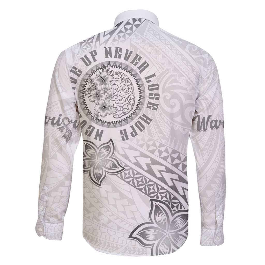 Brain Cancer Warrior Family Matching Tank Maxi Dress and Hawaiian Shirt Never Give Up LT05 - Polynesian Pride