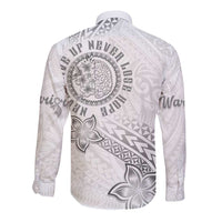 Brain Cancer Warrior Long Sleeve Button Shirt Never Give Up LT05 - Polynesian Pride