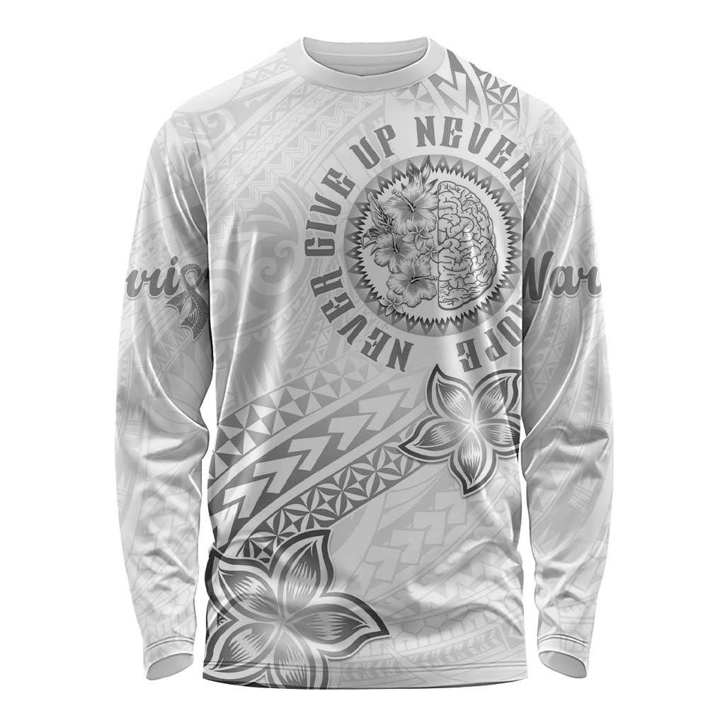 Brain Cancer Warrior Long Sleeve Shirt Never Give Up