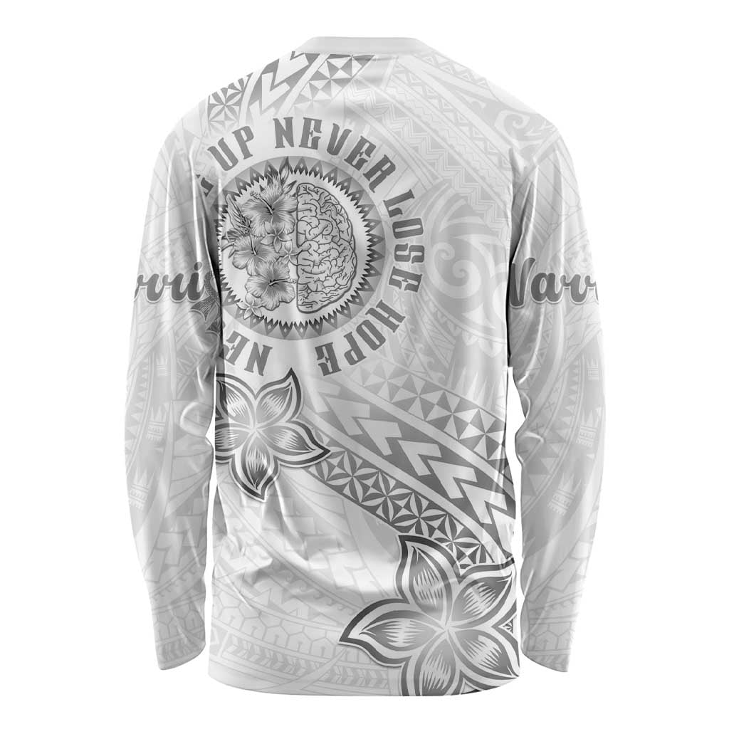 Brain Cancer Warrior Long Sleeve Shirt Never Give Up
